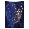 thumbnail image 3 of Ambesonne Night Tablecloth Rectangular Table Cover, America Continent Space, 60"x90", Mustard Navy Blue, 3 of 4
