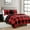 Red/Black, variant on 4 Piece Buffalo Plaid All-Season Comforter, 2 Shams & Throw Pillow Set - Black & Grey, King