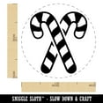 thumbnail image 2 of Crossed Candy Canes Christmas Self-Inking Rubber Stamp Ink Stamper - Black Ink - Medium 1 Inch, 2 of 7