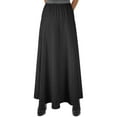 thumbnail image 2 of Women's Ultra Soft Lightweight Denim Fit and Flare A-Line Maxi Skirt, 2 of 6