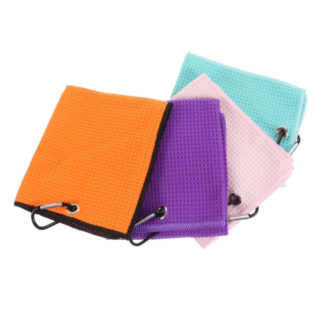 Minkissy 4Pcs Professional Dry Towels Made of Polyester for Golfing Use Assorted Color Breathable Design
