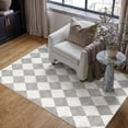 thumbnail image 3 of BERTHMEER 3'x5' Washable Rhombus Checkered Area Rugs for Kitchen Bedroom Entryway Rugs Non Slip Geometric Modern Contemporary Dorm Office Rugs,Gray, 3 of 6
