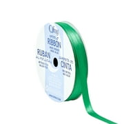 Offray Ribbon, Emerald Green Narrow Double Faced Satin Polyester Ribbon