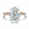 thumbnail image 2 of HeartsAndYou 2.6ct Engagement Ring for Women Oval Cut Moissanite Solitaire with Accent 18k Rose Gold over Silver, 2 of 6