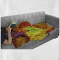 thumbnail image 6 of Fall Soft Flannel Fleece Blanket, Different Colored Vibrant Many Autumn Maple Leaves Nature in November Scenery Photo, Cozy Plush for Indoor and Outdoor Use, 60" x 80", Yellow Purple, by Ambesonne, 6 of 6