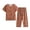Orange, variant on 2024 Women's Cute Sleepwear Tops with Capris Pants Pajama Sets Short Sleeve Cotton Linen Loungewear Two Piece Suit