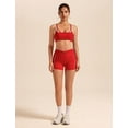 thumbnail image 5 of PISONIC Workout Sets for Women 2 Piece Twist Back Layered Sports Bra Mini Shorts Yoga Pilates Outfits Active Wear, 5 of 6