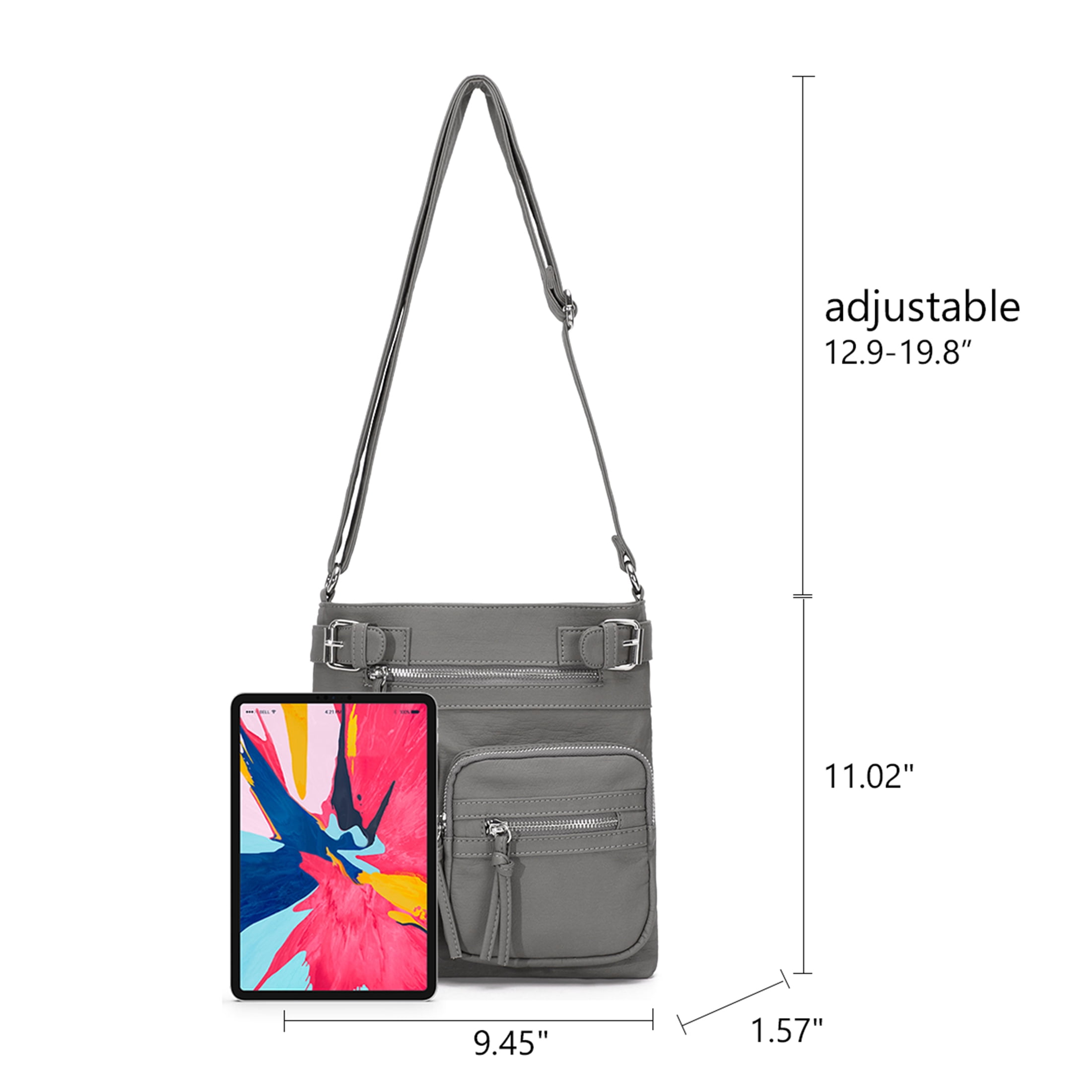 KL928 Crossbody Bags for Women Multi Pocket Shoulder Bags Medium Travel Purses  Soft PU Leather