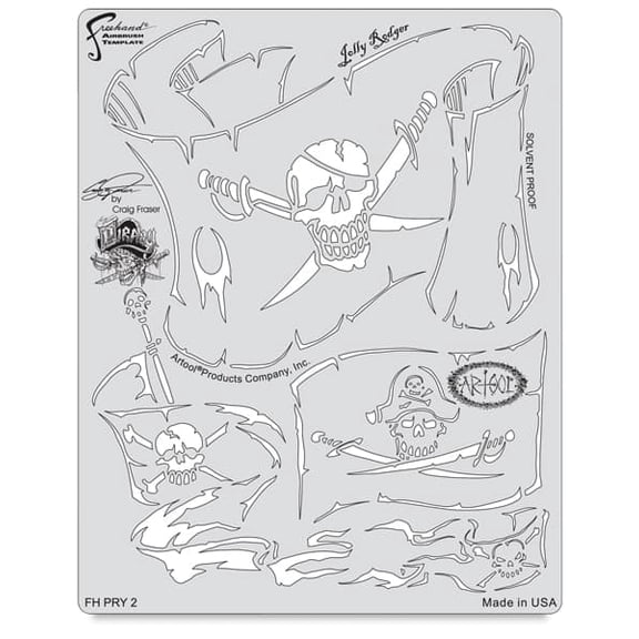 Iwata Artool Freehand Template - Piracy Jolly Rodger