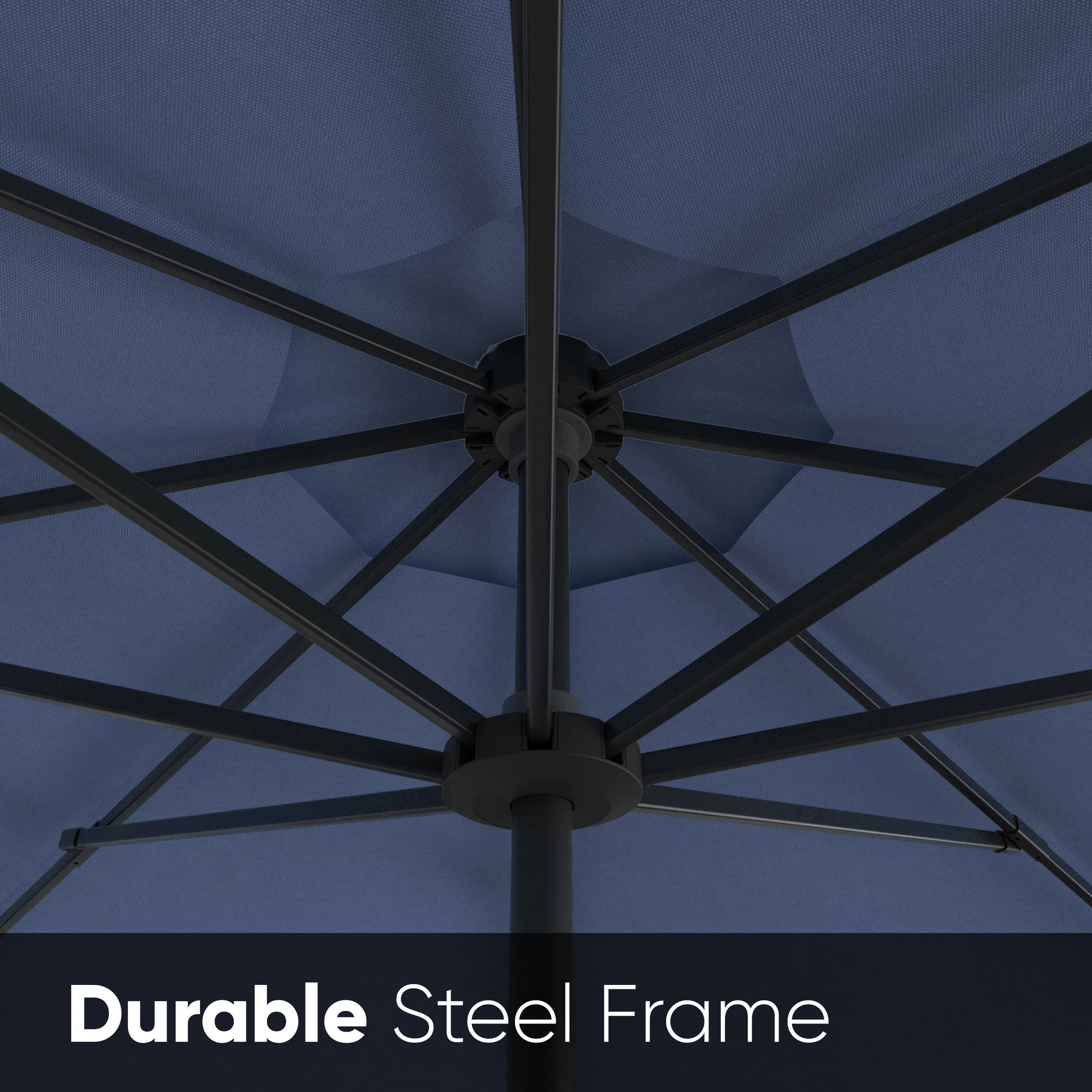 Above 9' Patio Market Outdoor Umbrella Quickswap with Rib Replacement Technology, Navy