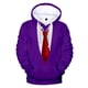 thumbnail image 2 of Sudadera con capucha y pajarita de esmoquin a la moda para hombre, sudaderas holgadas con estampado 3D, sudaderas divertidas con capucha de traje falso, sudaderas casuales de talla grande, 2 of 4