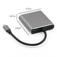 thumbnail image 3 of HOZVOMI 4-in-1 USB C Docking Station, 2 HDMI Ports (4K), 1 USB 3.0 Port, 60W PD Charging, Gray Aluminum Alloy, Compatible with MacBook, Surface Book, Type-C Devices (2015-2019), 3 of 9