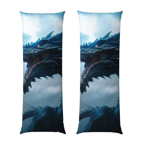 Honeii Blue Thunder Storm Dragon Print Long Body Pillowcase 20x54 in,Body Pillow Cover with Zipper,Large Body Pillowcase,Soft Bed Decorative