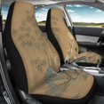 thumbnail image 4 of POLERO Bamboo Swallow Moon Design Stretchy Front Seat Cover for Automotive Interior, Polyester Non-Slip Vehicle Seat Covers Car, 4 of 13