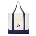thumbnail image 2 of DALIX 22" Canvas Personalized Tote Bag Navy Blue - U, 2 of 8