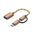 thumbnail image 1 of Sidaley Tipo-C OTG a USB 3.0 Cable adaptador Transmisión de datos Interior Exterior Hogar Oficina Trabajo Reunión Convertidor de viaje Teléfono y Comunicación Oro, 1 of 6