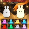 thumbnail image 2 of Big Rabbit Night Light Child Bedroom Lamp Night Light Baby Night Light Child Lamp LED Night Light 9 Colors Baby Night Light USB Silicone Night Light A, 2 of 4