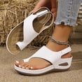 thumbnail image 4 of Project Cloud Sandals for Women 2026 Women's Fashionable Casual Plus-Size Wedge Heel Height-Increasing Shoes Spring/Summer Style Trendy And Comfortable Beach Sandals White 39, 4 of 8