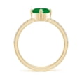 thumbnail image 2 of Angara Natural 1.2 Ct. Emerald with Diamond Heart Ring in 14K Yellow Gold for Women (Ring Size: 3.5), 2 of 9