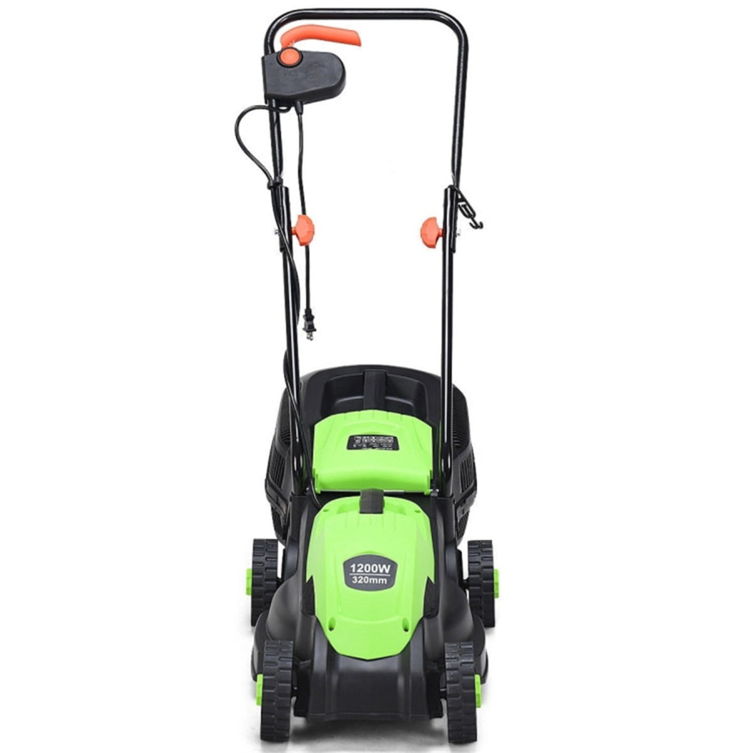 13-Inch Electric Lawn Mower with 8 Gal Grass Collection Box, 3 Adjustable Cutting Heights, Lightweight 15.5LBS Push Mower for Garden - Green