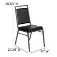 thumbnail image 6 of BizChair 2 Pack Square Back Stacking Banquet Chair in Black Vinyl with Silvervein Frame, 6 of 15