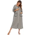 thumbnail image 3 of Minnieouse Reemplazo de de noche de poliéster para mujer, cárdigan transpirable con cremallera de cuello redondo, de oficina para el Vestidos Gris S, 3 of 6