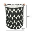 thumbnail image 2 of AUCHEN Laundry Hamper, Large Waterproof Cotton Fabric Laundry Baskets with 2 Handles - 19.7"Hx 15.7"Wx 15.7"L - Dirty Clothes, Kids Baby Toys Organizer (Round - Black W), 2 of 7