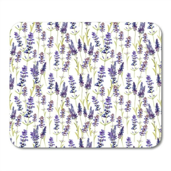 NUDECOR Purple Agriculture Field of Lavender Flowers on Watercolor Apothecary Mousepad Mouse Pad Mouse Mat 9x10 inch