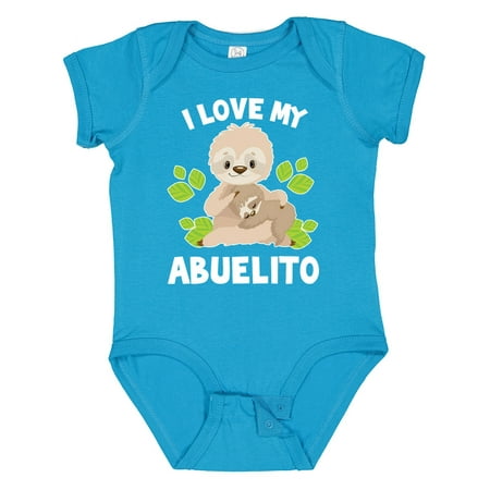 

Inktastic Cute Sloth I Love My Abuelito with Green Leaves Gift Baby Boy or Baby Girl Bodysuit
