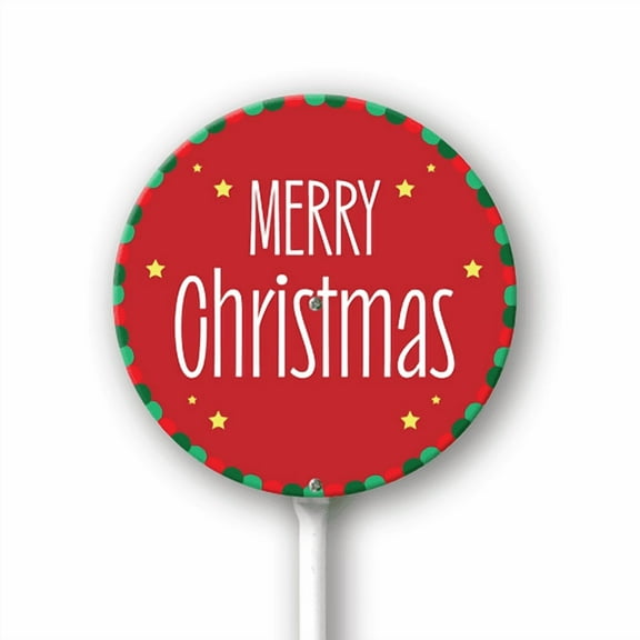 Eveokoki Outdoor Christmas Decorations - Merry Christmas Aluminum Garden Stakes for Yard, Winter Holiday Signs for Outside Lawn, Porch, Pathway Xmas Decor 9.2x9.2Inch