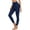 Navy Blue, variant on Ocean Blues Women's High Waisted Swim Pants with Pockets Long Swim Leggings Swimsuit Bottom