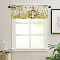 thumbnail image 3 of Yellow Daisy Gnomes Kitchen Valances for Windows 60x18 Inch Kitchen Curtains Valances Rod Pocket Pastoral Bees Floral Botanical Beige Bathroom Window Valances for Window Treatment Decor, 3 of 6