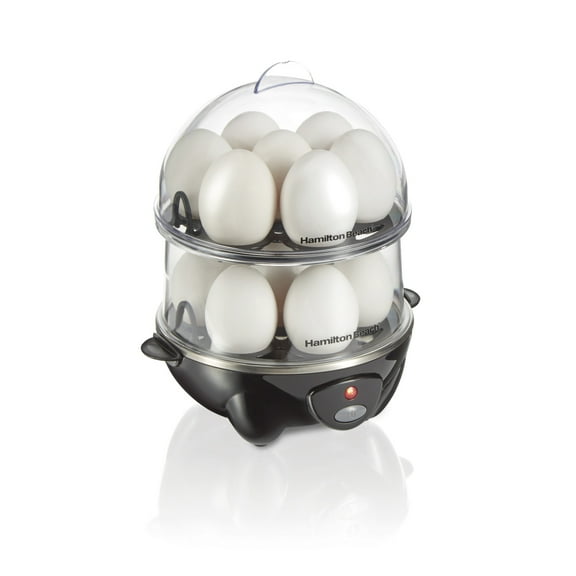 Hamilton Beach 3-in-1 Egg Cooker for Hard Boiled Eggs, Poached and Omelets, 14 Egg Capacity, Black