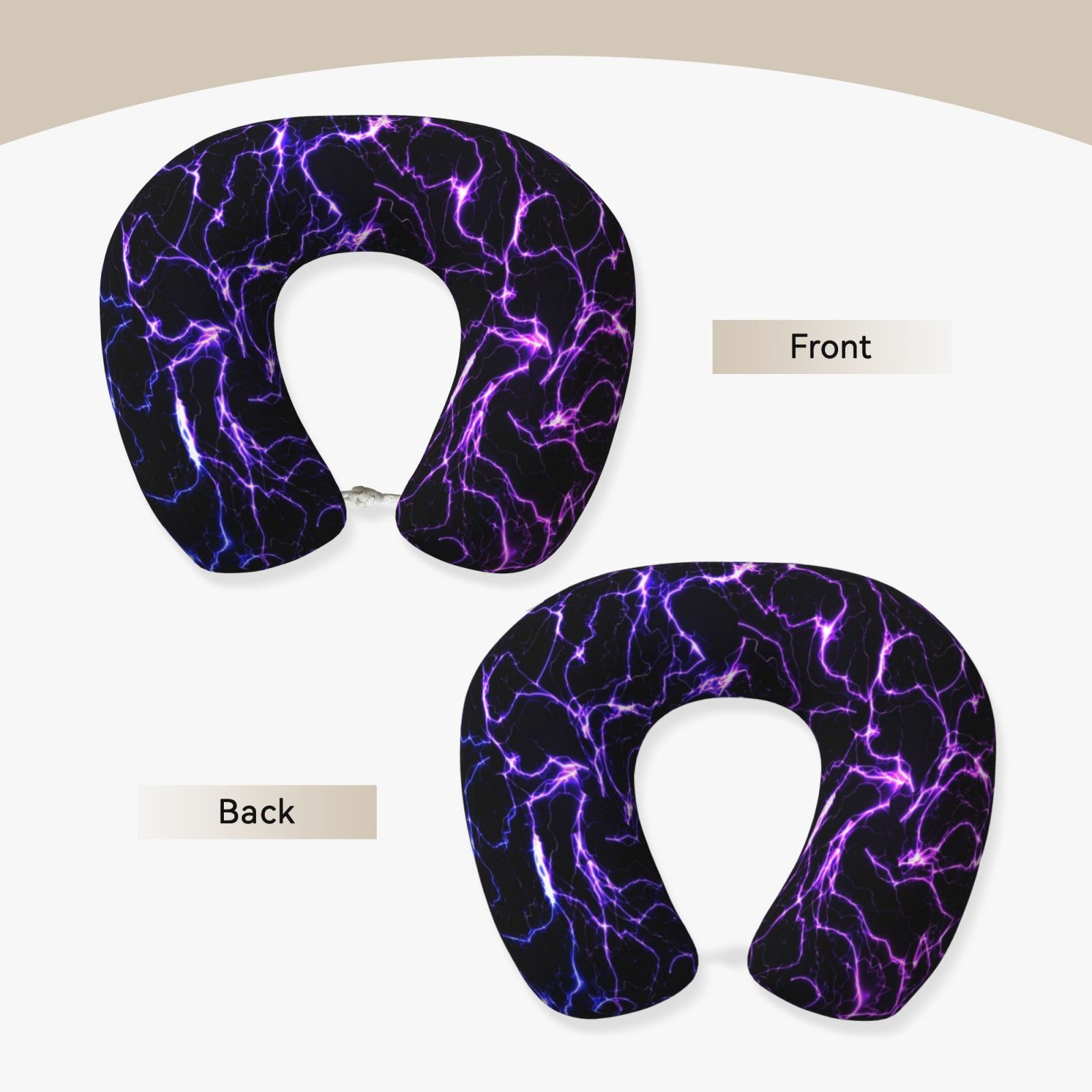 Xecao Galaxy Lightning Print Memory Foam Cervical Neck Pillow Versatile U-Shaped Pillows for Home,Office,Camping,Travelling,Soft Washable Cover