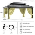 thumbnail image 6 of Pakunoda 12' X 16' Gazebo Universal Replacement Privacy 4-Panel Curtains, Waterproof Outdoor Curtains Light Yellow Sidewall with Zipper for Patio Garden Backyard, Curtain Only, 6 of 8