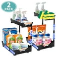 thumbnail image 2 of YTKUS 2 Tier Under Sink Organizers and Storage 2 Pack Height Adjustable Sliding Drawer Cleaning Organizer with Handles for Kitchen Bathroom Pantry Home,Black, 2 of 8