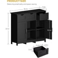 thumbnail image 2 of Storage Cabinets，Wooden Floor Cabinet，with Drawers and Shelves Storage Cabinets，Accent Cabinet for Living Room， Bedroom，Bathroom Furniture Home Decor（Black）, 2 of 7