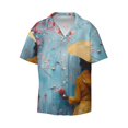 thumbnail image 4 of Salouo Woman Under Blossoming Tree Pattern Cuban Collar Shirts for Men Button-Down Shirt Men's Short Sleeve Shirts Hawaiian Shirts Casual Shirts -3X-Large, 4 of 6