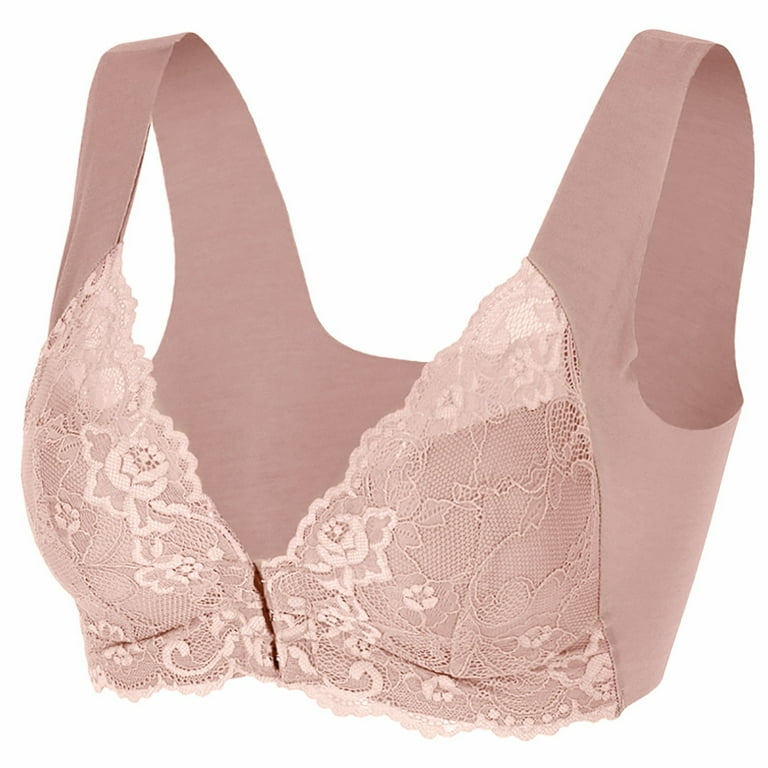 REORIAFEE Bra Sexy Bra Push Up Bra for Women Bra Comfortable Lace  Breathable Bra Wireless Underwear Pink L6