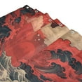 thumbnail image 3 of Red and Black Waves Shower Curtain Liner 66x72 Inch Waterproof Shower Curtains Decorative Bathroom with 12 Pack Hooks, 3 of 5