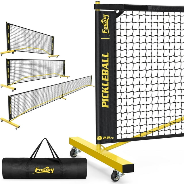 Set de pickleball Fostoy con red portátil de 6 pies/11 pies/22 pies con ruedas