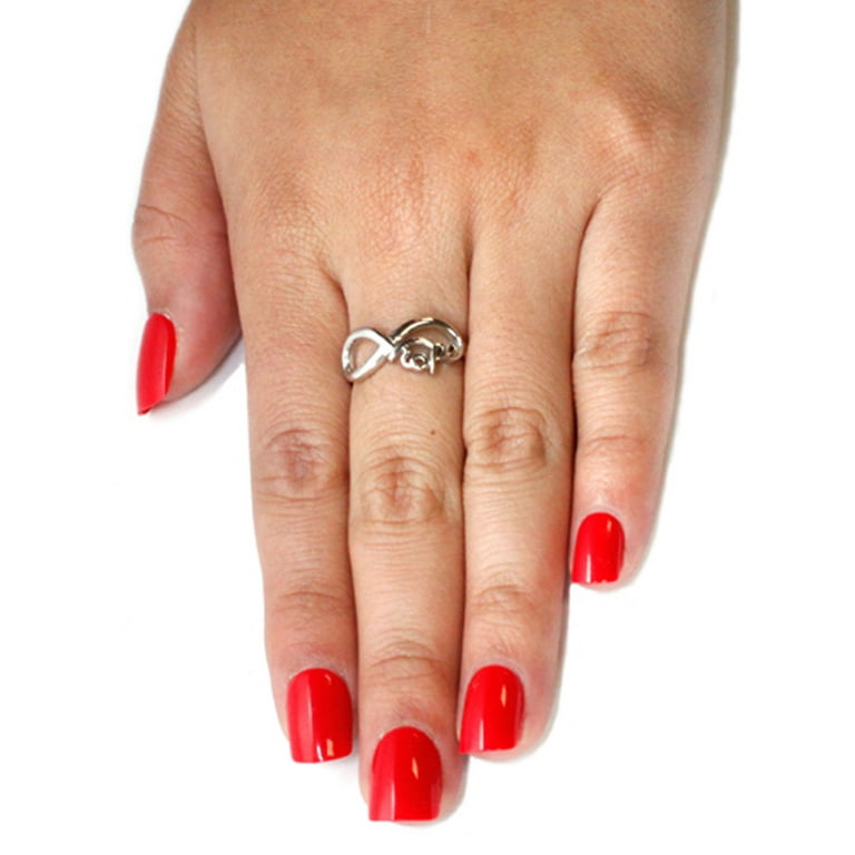 Sterling Silver Classic Iconic Infinity Symbol Hope Promise Ring