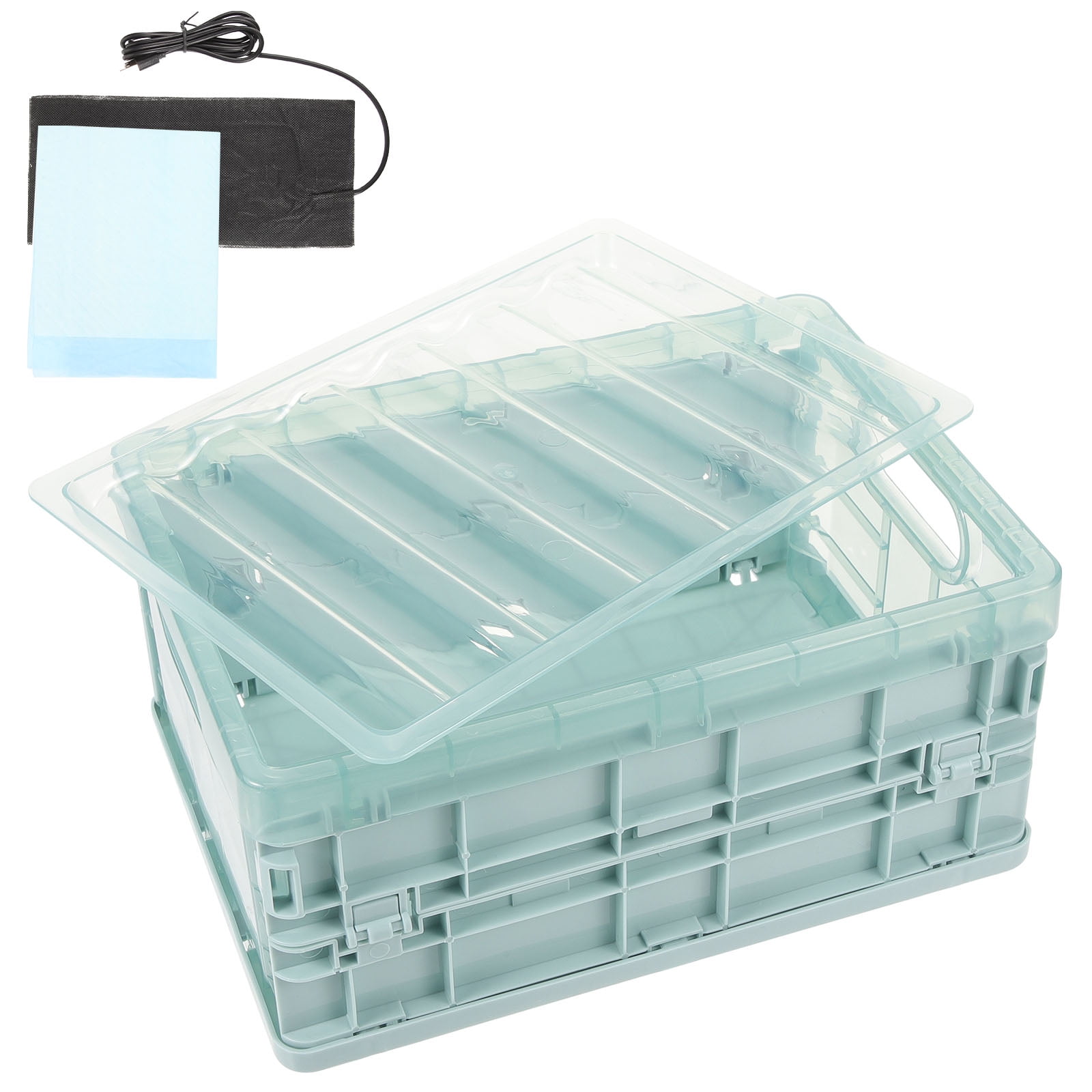 CTIRCHIU 1Set Incubator for Parrot with USB Heating Pad Foldable Plastic Brooder Box Assorted Colors