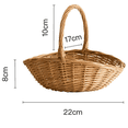 thumbnail image 5 of Wicker Basket with Handle, Wicker Shopping Basket, Gift Hamper Basket, Picnic Baskets, Kitchen Storage Basket- Small, 5 of 5