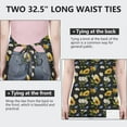thumbnail image 6 of Black Multicolor Flower Sunflower Pattern Apron-Garden Aprons for Women with Pockets-Cotton Linen Waterproof Kitchen Cooking Gardening Aprons Adjustable for Kitchen,Cooking,BBQ and Salon 33x27 Inch, 6 of 7