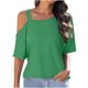 thumbnail image 1 of Camiseta de Manga Corta Sexy de Moda 2024, Camiseta Casual de Manga Corta, 95% Poliéster 5% Blusa de Spandex para Mujeres, Top de Verano de Lavado de Manos, 1 of 7