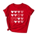 thumbnail image 4 of LVHAOGJOB Short Sleeve Shirts for Women Heart Causal Tops Graphic Cute Valentines Plus Size Relaxed Fit Ladies T Shirt Crew Neck, 4 of 5