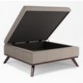 thumbnail image 3 of WyndenHall  Ethan Mid Century Modern Table Ottoman Natural 36"D x 36"W x 19.1"H Rubberwood,Polyester Square Fabric, 3 of 4