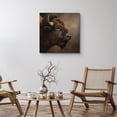 thumbnail image 2 of Canvas Print Buffalo Wall Art Vintage Animal Decorative for Living Room Bedroom - 12x12, 2 of 8
