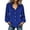 #087-Blue, variant on Mineart Womens Ruffle Trim Velvet Shirt V Neck Puff Sleeve Christmas Fall Winter Party Blouse Christmas Series